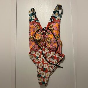Agua Bendita Floral One-Piece Swimsuit (bought from Free People)
